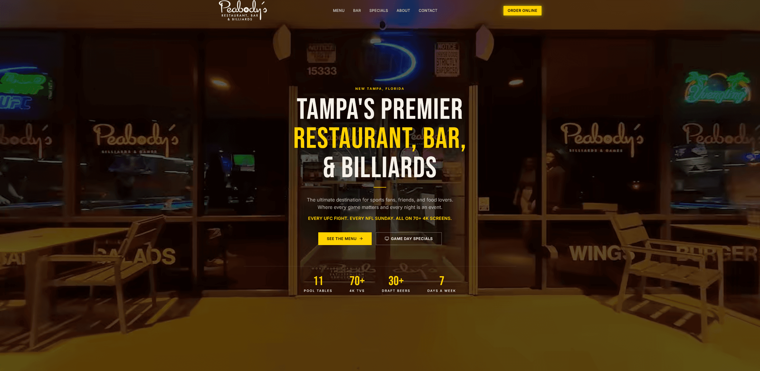 Peabody's Web App website screenshot